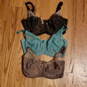 Let of 3 Wacoal Retro Chic bras. 32DDD